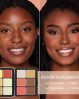 12 Colors Cream [Blush Contour Concealer Highlighter] Makeup Palette for Cheeks - All in One Makeup Palette Kit with Brush, Long Wearing Waterproof Blendable Face Make Up Pallete (#05)
