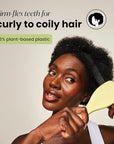 Tangle Teezer Plant-Based Ultimate Detangler Brush, Dry & Wet Hair Brush, Eliminates Knots & Reduces Breakage for Curly to Coily, 3C to 4C Hair Types, Pastel Yellow