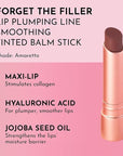 LAWLESS Forget the Filler Lip Plumping Line Smoothing Tinted Balm, Amaretto, Brown, 0.09 Ounce