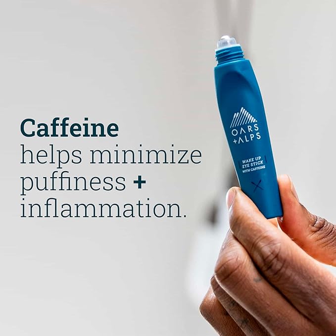 Oars + Alps Wake Up Under Eye Roller and Eye Depuffer, Dermatologist Tested Skin Care Infused with Caffeine and Aloe Vera, Soothes, Reduce Fine Lines, Refreshes Face, 0.5 Oz