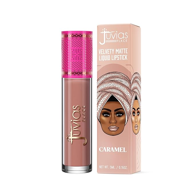 Juvia's Place Velvety Matte Liquid Lipstick Caramel - Hydrating, Long-Wearing, Velvety Soft & Feather Light - Hyperpigmented Creamy Matte Lipstick for Women