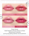 Flower Knows Violet Strawberry Rococo Glowy Lip Gloss G01 Little Angel Matte Lipstick C06