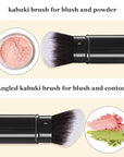 Retractable Makeup Brush, 2 Pack Kabuki Travel Powder Foundation Makeup Brush Face Blush Brushes for Blending Liquid, Blush, Bronzer, Buffing, Sunscreen,Flawless Cosmetics