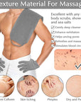 Anezus Exfoliating Back Scrubber Bath Gloves Set, Exfoliating Shower Towel with Shower Gloves for Body Scrub, Back Cleaner Wash Gloves to Remove Dead Skin (Grey)
