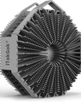 iTokGoK® Premium Silver-Infused 2-in-1 Silicone Body Scrubber, Double-Sided Design Body Brush Body Scrubber Exfoliating Body Brushes forSensitive Skin for Showering, Silicone Loofah - Gray