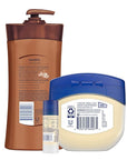 Vaseline Intensive Care Cocoa Radiant Lotion, 20.3 oz Bundled with Moisturizing Healing Jelly Butter, 7.5 and Shimmer Stick, 1.4 oz, Moisturized Skin Light Butter Scent