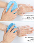 2 Pack Silicone Body Scrubber for Shower, Soft & Gentle Loofah Alternative for Sensitive Skin, Quick-Drying & Hygienic Body Wash Scrubber Brush for Women, Men & Kids (Blue & Pink)