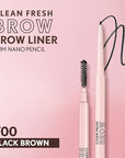 Covergirl Clean Fresh Brow Nano, 700 Black Brown, Eyebrow Pencil, Ultra-Precise Tip, Waterproof, Transfer-Resistant, Built-In Spoolie, Vegan Formula, 0.001oz