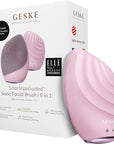 GESKE SmartAppGuided™ Sonic Facial Brush 5 in 1 | Vibrating Electric Facial Cleansing Brush | Soft Silicone Brush | Professional Facial Cleanser | Skin Cleanser & Exfoliator | Face Massager