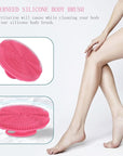 INNERNEED Food-Grade Soft Silicone Body Scrubber Shower Brush Handheld Cleansing Skin Brush, Gentle Exfoliating and Lather Well (Pink)