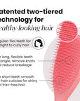 Tangle Teezer Large Ultimate Detangler Hairbrush for Wet & Dry Hair, Eliminates Knots & Reduces Breakage for Long, Thick, & Curly Hair Types, Coral Pink