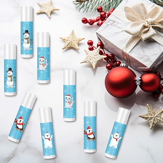 40 Pcs Winter Theme Flavored Lip Moisturizing