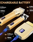 Suttik Hair Clippers for Men Professional, Cordless Beard Trimmer & Electric Shavers for Men, Mens Hair Clippers and Trimmer Kit for Barber with Case, Gold