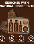Gift Sets for Men Bath and Body Mens Gifts 6pcs Sandalwood Travel Size sets with Shampoo, Shower Gel, Soap, Body Lotion, Birthday Gifts for Men, Self Care Fathers Day Gifts