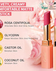 Oulac Creamy Matte Lipstick for Women, Lipstick & Blush Duo, Magenta Soft Satin Finish Lipsticks with Moisturising Formula, Rich Color Lightweight Lip Balm, Rose Oil,Vegan & Cruelty-Free| 3.6g (Y03)