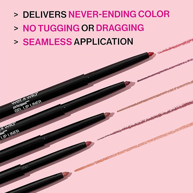 wet n wild Perfect Pout Matte Retractable Gel Lip Liner Pencil, Rich Creamy Long Lasting Color, Well-Defined and Flawless Application, Vegan & Cruelty-Free - Red Bare To Comment