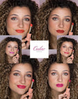 Oulac Pinky Red Creamy Matte Lipstick, Soft Satin Finish Lipsticks for Women with Moisturising Formula, Rich Color, Highly Pigmented Enriched with Rose Oil, Vegan & Cruelty-Free| 3.6g (Y04)