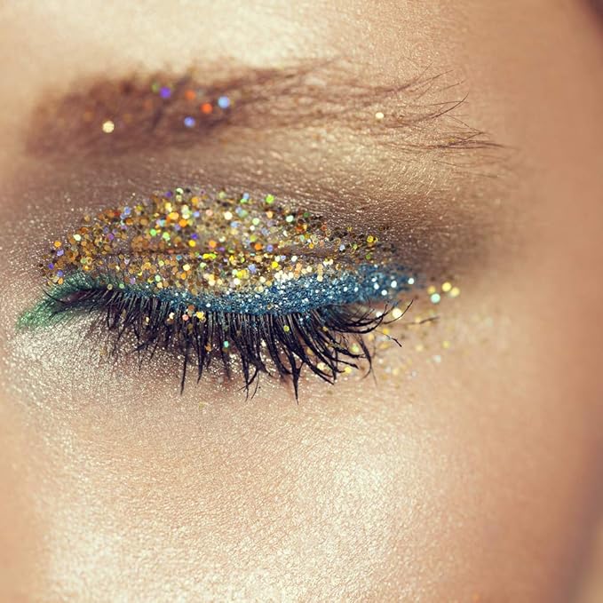 Hemway Biodegradable Glitter Eco Friendly - 100g/3.5oz Bio Cosmetic Safe Sparkle Vegan for Face Eyeshadow Body Hair Festival Makeup Craft - Super Chunky (1/8" 0.125" 3mm) - Gold