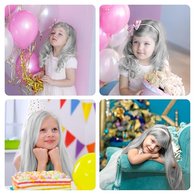 MSDADA New Hair Chalk Comb Temporary Hair Color Dye for Girls Kids with Light Color Hair, Washable Hair Chalk for Girls Age 4 5 6 7 8 9 10 Birthday Cosplay DIY, Christmas, Independence Day(White)