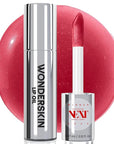 Wonderskin Lip Oil Rehab Serum - Tinted Lip Oil for Women, Hydrating, Moisturizing, and Non-Sticky Red Tint Serum for Dry Lips (Amour)