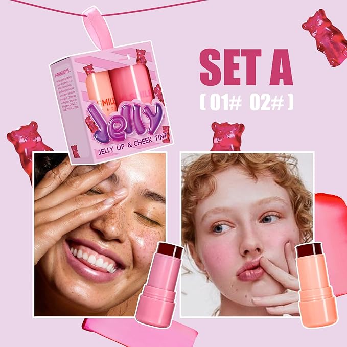 2 Pcs Milk Jelly Blush, Milk Cooling Water Women, 01&02