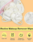 Nugilla 18 Packs Reusable Makeup Remover Pads with a Washable Laundry Bag, Resuable Microfiber Round Towel Skin Face Towels, Soft Makeup Remover Cloth, Fast Drying Washcloth (White)