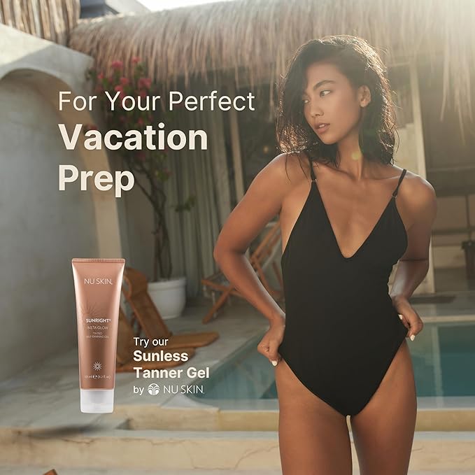 Nu Skin Sunright Insta Glow Self Tanner Gel | Natural Summer Tan for Face & Body | Beauty & Skin Care | Vitamin E & Avocado Oil | Natural Body Bronzer with DHA & Amino Acids | 4.2 oz | 2 Pack