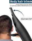 Ear and Nose Hair Trimmer for Men, 2025 Professional Painless USB Rechargeable Eyebrow & Facial Electric Hair Trimmer for Men Women, Powerful Motor, Dual Edge Blades, IPX7 Waterproof Easy Clean