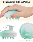 HEETA Scalp Massager Hair Growth, Soft Silicone Scalp Scrubber Shampoo Brush for Exfoliation, Dandruff Removal Head Massage Stress Relax, Wet & Dry Use for Thick Thin Curly Hair Care, Gradient Green