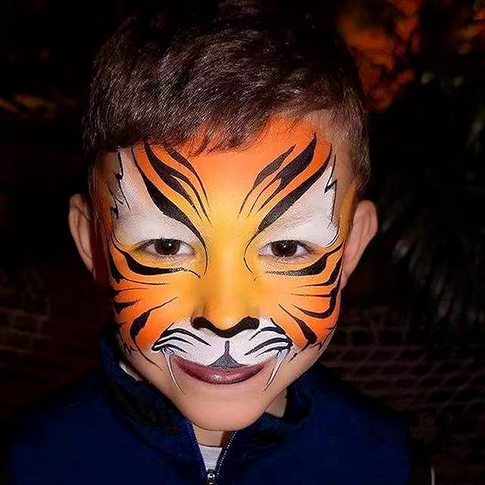 Go Ho Orange Face Paint Stick,Water Based Washable Face Body Paint Stick,Non-toxic Full-coverage Cream Body Paint for Adults Children Halloween Cosplay SFX Tiger Pumpkin Makeup