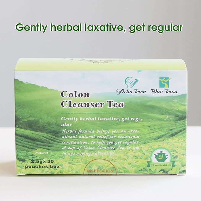 Colon Cleanser Tea, Herbal Laxative Tea, Relieve Constipation and Body Detox, Supports Healthy Gut and Digestion, 20 Tea Bags