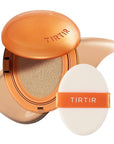 TIRTIR Mask Fit Ai Filter Cushion Foundation | AI-Like Semi-Matte Finish - Up to 72-Hour Medium to Full Coverage Korean BB Cushion Make up Beauty, #25N Mocha, 0.63 Fl Oz