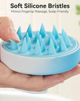 HEETA Scalp Massager Hair Growth, Soft Silicone Scalp Scrubber Shampoo Brush for Exfoliation, Dandruff Removal Head Massage Stress Relax, Wet & Dry Use for Thick Thin Curly Hair Care, Gradient Blue