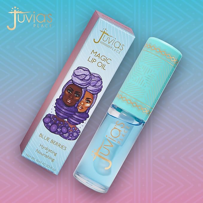 Juvia's Place Magic Lip Oil - Blue Berries - Smooth, Hydrating w/Vitamin E for Soft, Glossy, Juicy Lips - Infused with Fruit Extracts - Tinted, Shimmering, Lightweight & Non-sticky Lip Oil for Summer