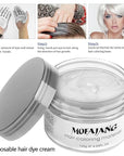 Hair Wax Color White, Temporary Hair Color Dye Washable Hair Styling Mud, Style Clay for Girls Boys Teens Women, Instant Hair Coloring Gel Cream for DIY Cosplay Halloween Children's Day (1, White)
