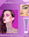 MEICOLY Chameleon Light Purple Hair Glitter,Chunky Face Body Glitter for Halloween,Color Changing Mermaid Face Glitter,Holographic Glitter Sequin for Face Body Hair,Festival Party Cheer Glitter Makeup