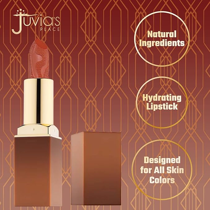 Juvia's Place Nubian Earth Matte Lipstick Soil - Long Lasting Makeup Moisturizing Lip Color Shades Richly Pigmented Smooth Finish Stay Smudge Proof Beauty Fresh Look Bright Hyaluronic Acid Balm