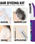 Purple Hair Dye for Women, Semi Permanent Hair Dye Shampoo for Gray hair Coverage 4 in 1 Natural Ingredients with Comb, Convenient to Use Hair Color Shampoo (Purple)