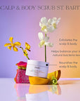 OUAI Scalp & Body Scrub, St. Barts Travel Size - Exfoliating Body Scrub with Sugar & Coconut Oil Blend for Smooth, Moisturized Skin - Gentle Scalp Scrub for Removing Product Build Up (3.4 oz)