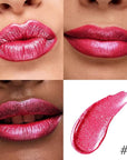 evpct Crushed Ruby Red Metallic Glitter Lip Liner and Lipstick Combo Lip Gloss Stain Set Makeup for Women Long Lasting Waterproof 24, Red Frosted Metallic Shimmer Glossy iridescent Liquid Lipstick 18