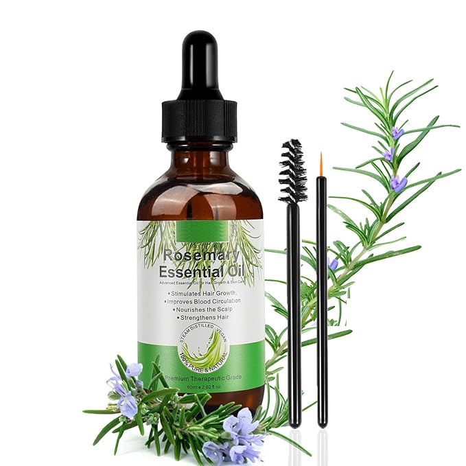 Rosemary Oil for Hair Growth, 100% Natural Cold Pressed Rosemary Hair Oil, Multipurpose Rosemary Essential Oils for Skin, Aromatherapy for Women & Men