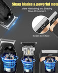 Professional Hair Clipper Set for Men Electric Shaver Razor Cordless Hair Cutting Barber Clippers Beard Trimmer Men’s Grooming Kit Gifts for him (Black)
