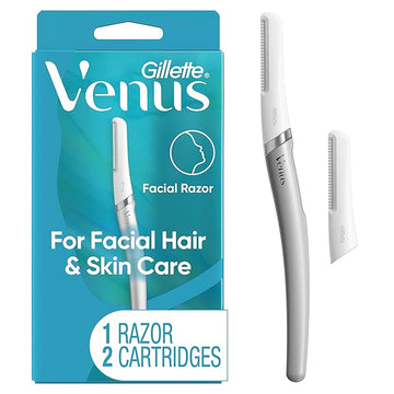 Gillette Venus Dermaplaning Tool, 2 Blade Refills, Exfoliating Face Razors for Women, Eyebrow and Facial Dermaplane Razor