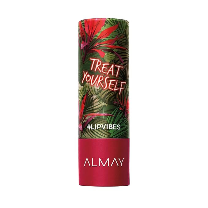 Almay Lip Vibes Lipstick with Vitamin E Oil & Shea Butter, Matte Finish, Hypoallergenic, Treat Yourself, 0.14 Oz