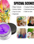 Temporary Hair Color Chalk For Kids, Hair Wax Color For 4 5 6 7 8 9 Year Old Girl Gifts, Birthday,Party, Cosplay DIY, Children's Day, Halloween, Christmas (4, Red Orange Blue Green)
