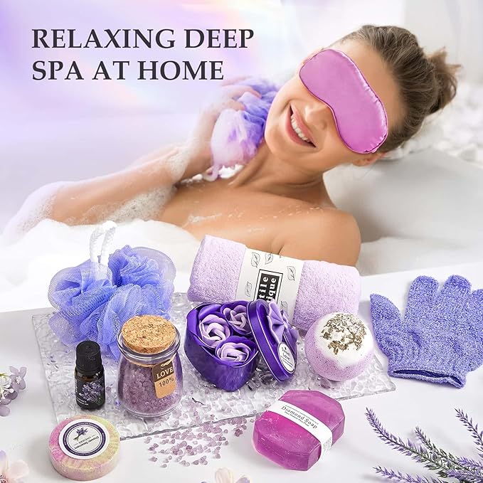 Advent Calendar 2025 Adult Women -24 Days of Christmas Advent Calendar for Mom, Wife, Girlfriend, Sister, Her - Lavender Spa Gifts Basket Set Includes Coffee Mugs, Scented Candle, Bath Salt, Soap