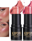 2 Pcs Cream Blush Sticks - Natural & Matte, Lightweight, Blendable Makeup Kit - Shimmer Blush (#01 Pink, #04 Fuchsia)