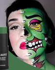 CCbeauty Witch Green Face Paint Stick, Face Painting Kit, Dark Green Cream SFX Makeup Foundation, Professional Body Paint for St. Patrick's Day, Halloween Costume Party, Grinch Hulk Monster Makeup