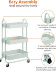 Amazon Basics 3-Tier Metal Rolling Utility or Kitchen Cart - Mint Green