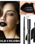 3Pcs Black Matte Liquid Lipstick,Lip Liner,Lip Gloss Trio Lip Set Waterproof Long-Lasting Moisturizing Velvety Lip Stain One Step Lips Makeup Kits Goth Makeup